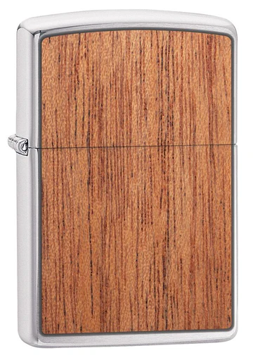 Zippo Brushed Chrome Mahogany Woodchuck